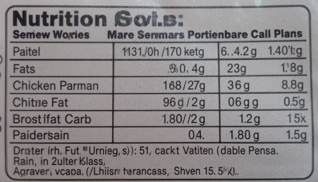 Nutrition facts for Chicken Parmesan Sliders per serving including calories, fat, protein, and carbs.