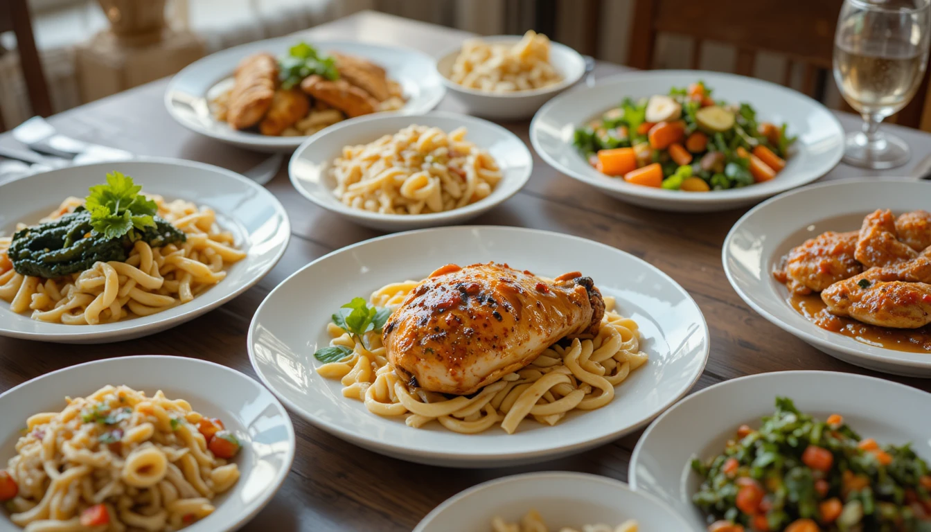 Chicken recipes – easy, flavorful, and family-friendly dinners served with pasta and veggies