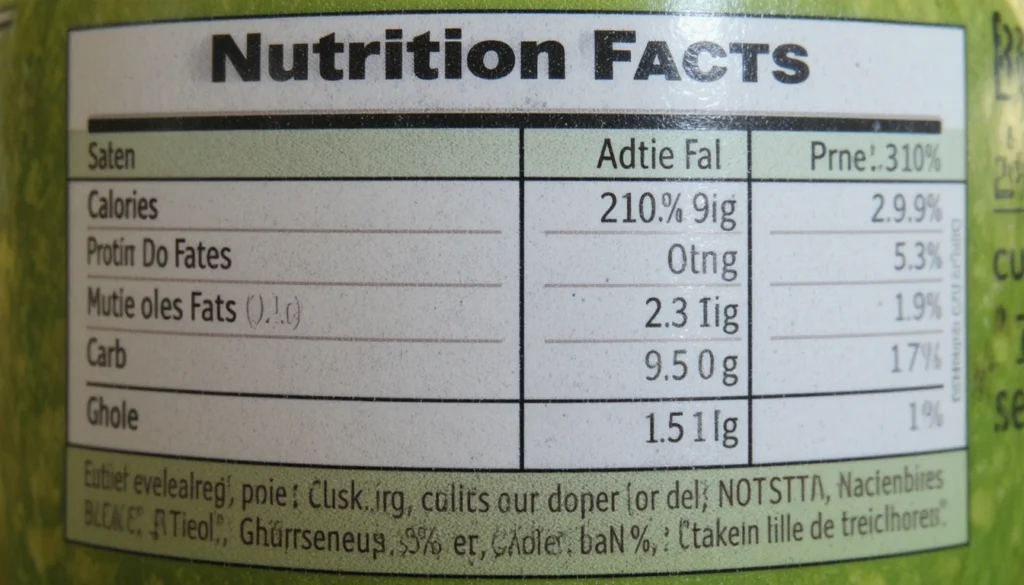 Nutrition facts per serving for Perfect Guacamole including calories, fats, protein, and carbs.