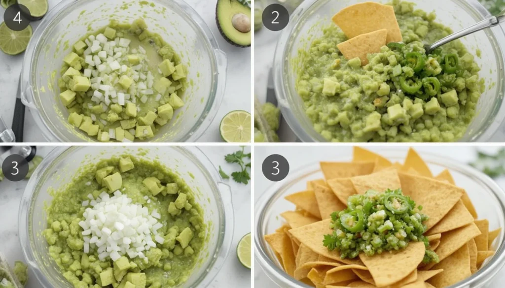 Step-by-step instructions for making Perfect Guacamole from mashing avocados to serving.