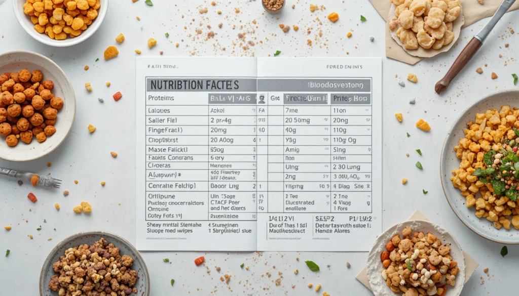 Recipe Highlights & Nutrition chart next to small plates of popular game day snacks