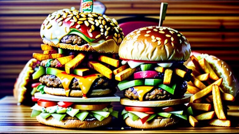 Ultimate McDonald’s Feast made at home with burgers, fries, nuggets, and apple pie.