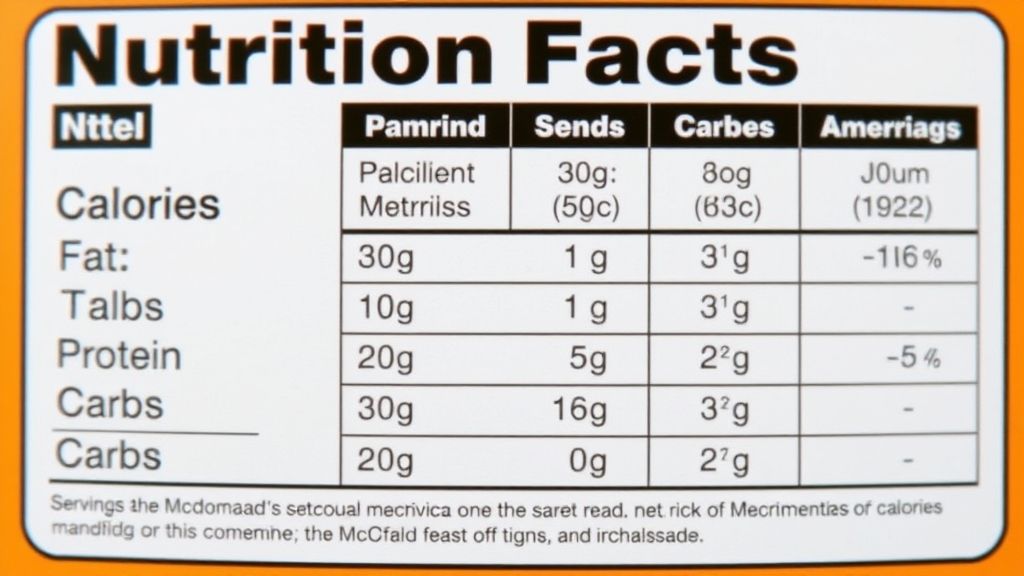 Nutrition facts for the Ultimate McDonald’s Feast with calories, fat, protein, and carbs per serving.