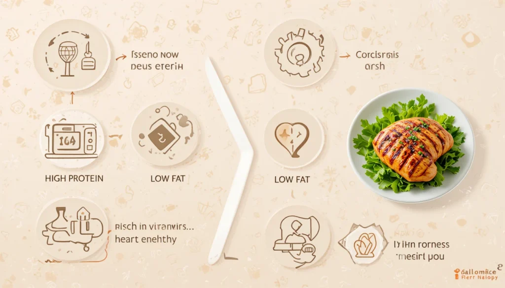 Health benefits of Easy & Healthy Chicken Recipes including high protein and low fat content.