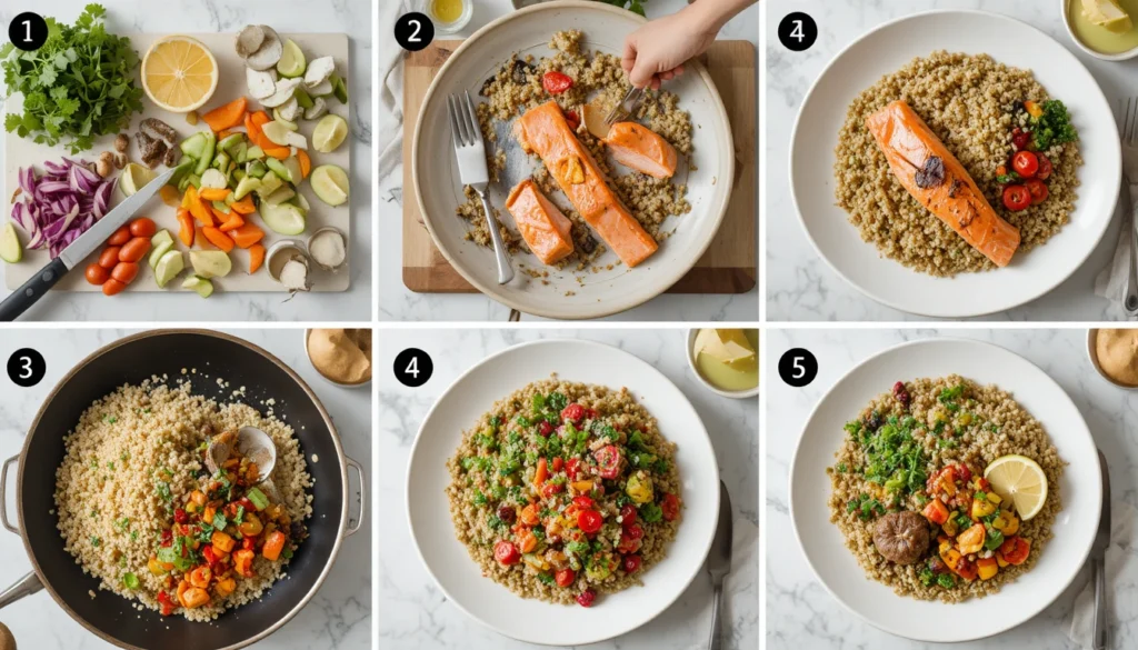 Step-by-step instructions for preparing Quick & Healthy Dinner Recipes from chopping to plating.
